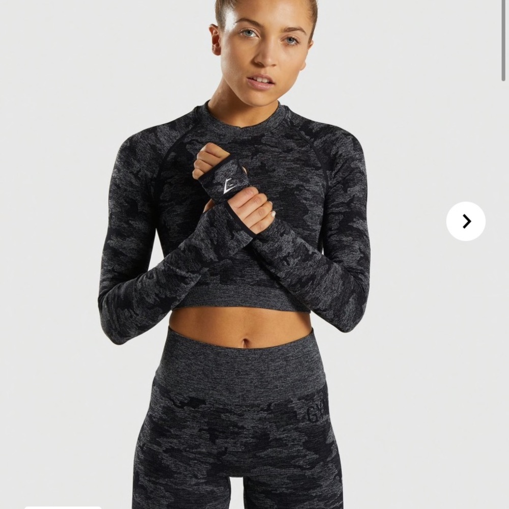 Gymshark Camo Cropped Long Sleeve